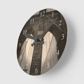 Sepia Brooklyn Bridge Ronde Klok (Hoek)