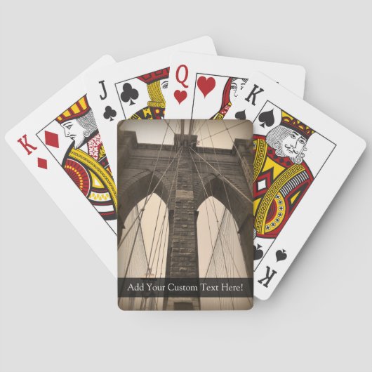 Sepia Brooklyn Bridge Speelkaarten (Achterkant)