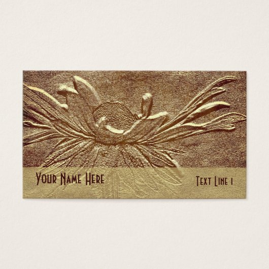 Sepia Brown Daisy Flower Art Visitekaartjes (Voorkant)