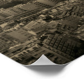 Sepia Brown Eiffeltoren Parijs Europa Reizen Poster (Hoek)