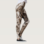 Sepia Brown  Floral Toile Fabric No.1 Leggings (Rechts)