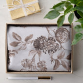 Sepia Brown  Floral Toile No.2 Tissuepapier (Geschenk)