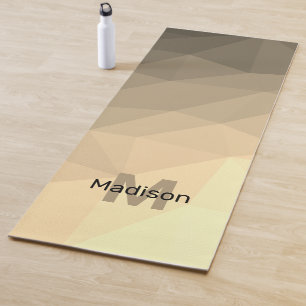 Sepia brown geometric mesh ombre patroon yogamat