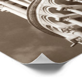 Sepia Brown Leaning Tower of Pisa Italië Poster (Hoek)
