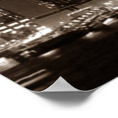Sepia Brown New York City Night Artwork Poster (Hoek)