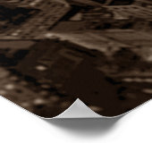 Sepia Brown New York City Night Artwork Poster (Hoek)