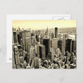 Sepia Brown New York City Old Style Briefkaart (Voorkant / Achterkant)