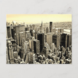 Sepia Brown New York City Old Style Briefkaart