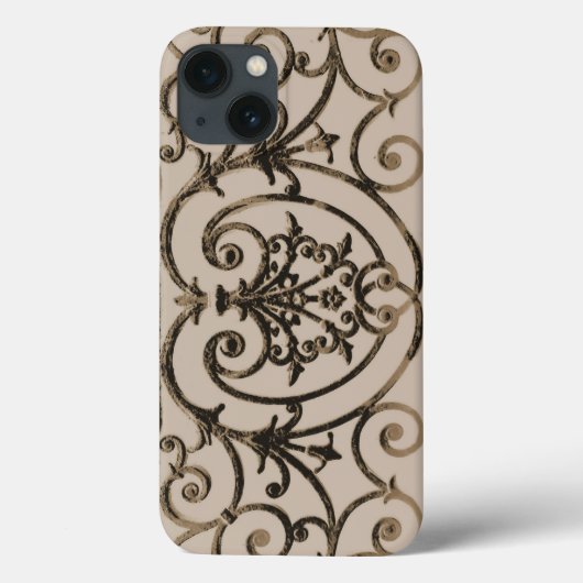 Sepia brown scrollwork patroon Hoesje-Mate iPhone  Case-Mate iPhone Case (Achterkant)