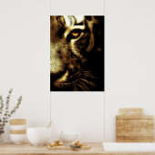 Sepia Brown Sumatran Borneo Tiger Eye Poster (Keuken)