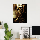 Sepia Brown Sumatran Borneo Tiger Eye Poster (Thuiskantoor)
