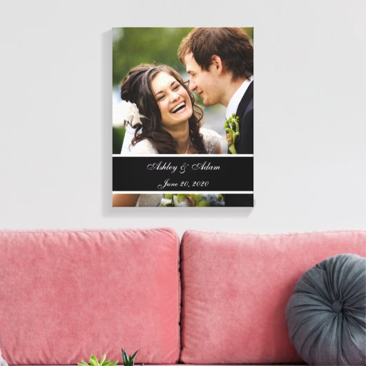 Sepia bruiloft foto gepersonaliseerd canvas afdruk (Insitu (Woonkamer))