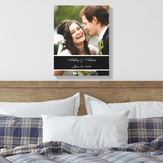 Sepia bruiloft foto gepersonaliseerd canvas afdruk (Insitu (Slaapkamer))