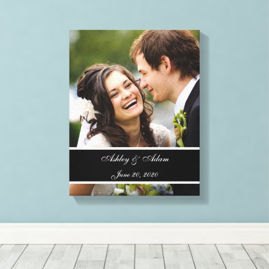 Sepia bruiloft foto gepersonaliseerd canvas afdruk (Insitu (Houten vloer))