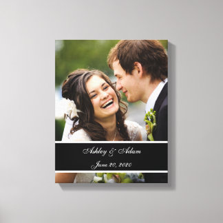 Sepia bruiloft foto gepersonaliseerd canvas afdruk