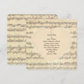 sepia bruiloft hart muziek kaart (Voorkant / Achterkant)
