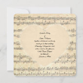 sepia bruiloft hart muziek kaart (Voorkant)
