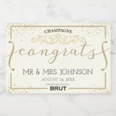 Sepia Bruiloft Mousserende Wijn Label Sparkling Wijnetiket (Enkel label)