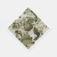 Sepia Bruin  Bloemen Toile Stof No.1