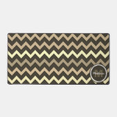 Sepia bruin Chevron Koel retro patroon Monogram Bureaumat (Voorkant)