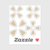 Sepia bruin hart sticker (Vel)