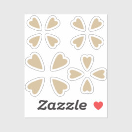 Sepia bruin hart sticker