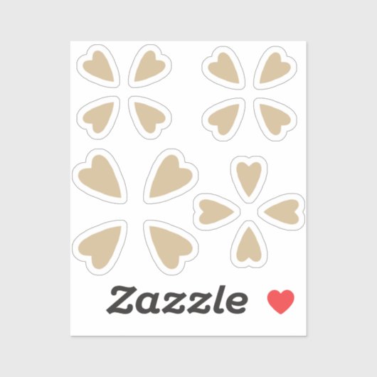 Sepia bruin hart sticker (Vel)