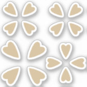 Sepia bruin hart sticker (Voorkant)