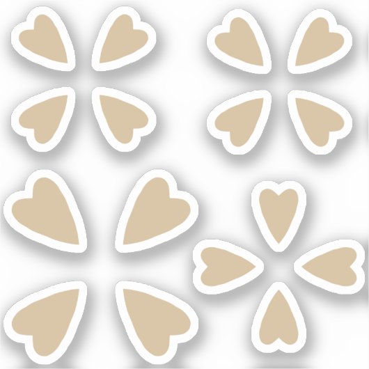 Sepia bruin hart sticker (Voorkant)