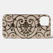Sepia bruin scrollwerk patroon Case-Mate iPhone ho Case (Achterkant (horizontaal))