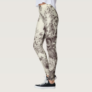 Sepia Bruine Room Botanische BloemenToile No.2 Leggings
