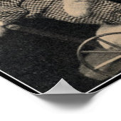  Sepia Bunnies & Kitten Easter Art afdrukken Poster (Hoek)