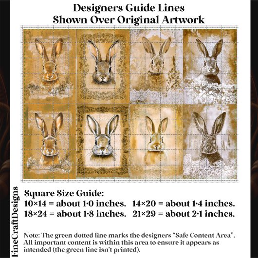 Sepia Bunny Artwork, Easter Crafts EV3R Decoupage Tissuepapier