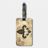 Sepia Butterfleur | Tan Butterfly op Fleur de Lis Bagagelabel (Achterkant verticaal)