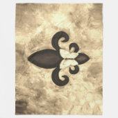 Sepia Butterfleur | Tan Butterfly op Fleur de Lis Fleece Deken (Voorkant)