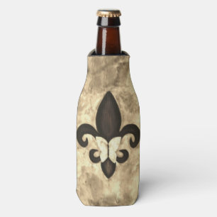 Sepia Butterfleur Tan Butterfly op Fleur de Lis Flesjeskoeler