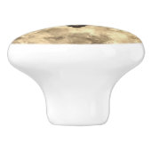 Sepia Butterfleur | Tan Butterfly op Fleur de Lis Keramische Knop (Zijkant)