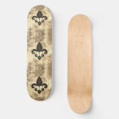 Sepia Butterfleur | Tan Butterfly op Fleur de Lis Skateboard (Voorkant)