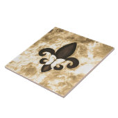 Sepia Butterfleur | Tan Butterfly op Fleur de Lis Tegeltje (Zijkant)