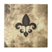 Sepia Butterfleur | Tan Butterfly op Fleur de Lis Tegeltje (Voorkant)
