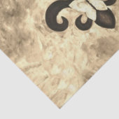 Sepia Butterfleur | Tan Butterfly op Fleur de Lis Tissuepapier (Detail)
