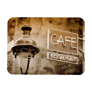 Sepia cafe bord, Parijs, Frankrijk Magneet