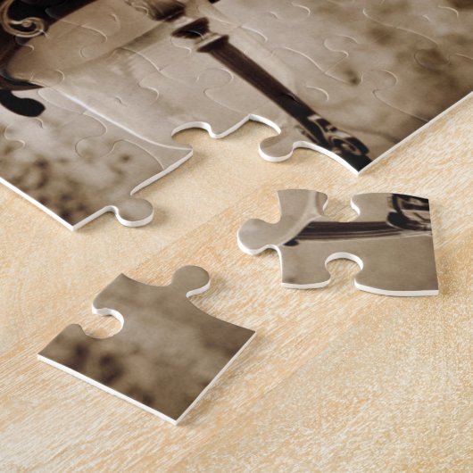 Sepia cafe sign, Parijs, Frankrijk Legpuzzel (Zijkant)