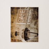 Sepia cafe sign, Parijs, Frankrijk Legpuzzel (Verticaal)