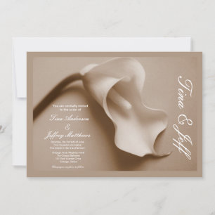 sepia calla lily bruiloft uitnodiging