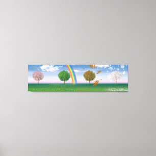 Sepia canvas print vier seizoenen unieke digitale 