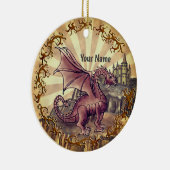 Sepia  Castle dragon  Keramisch Ornament (Rechts)