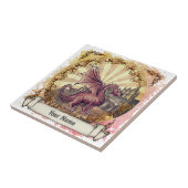 Sepia  Castle dragon tile Tegeltje (Zijkant)