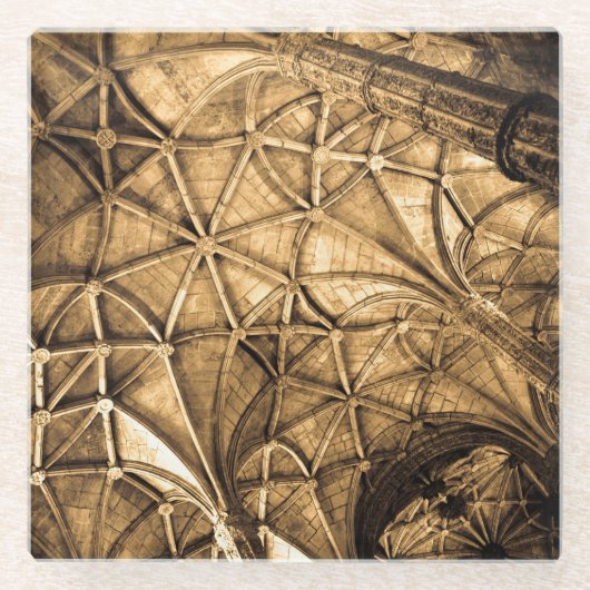 Sepia Ceiling Architecture Glazen Onderzetter (Voorkant)