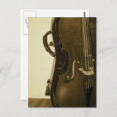 Sepia Cello briefkaart (Voorkant / Achterkant)